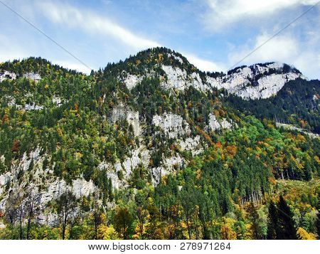 Rocky Peak Sulzberg In The Glarus Alps Mountain Range And Above Lake Klontalersee - Canton Of Glarus