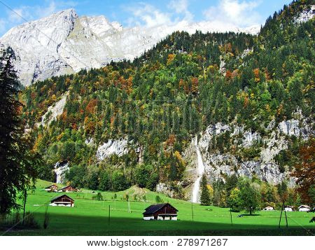 Rocky Peak Sulzberg In The Glarus Alps Mountain Range And Above Lake Klontalersee - Canton Of Glarus