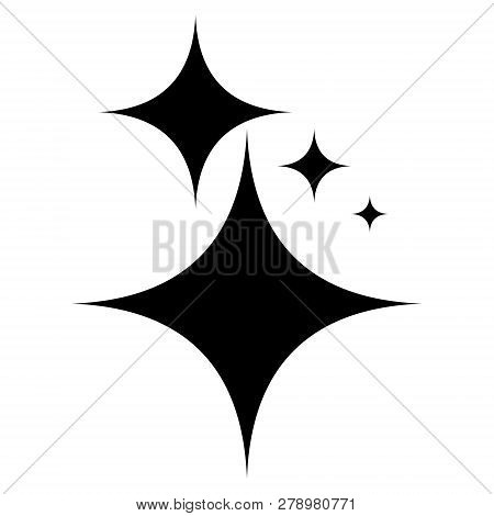 Icon Symbol Shine, Vector Shining Stars Shine, Sign Purity And Gloss