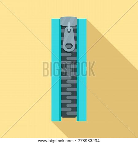 Closed Zipper Icon. Flat Illustration Of Closed Zipper Vector Icon For Web Design