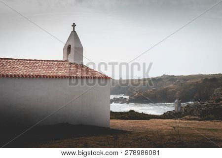 La Meule, France - September 18, 2018: Tourists Visiting The Surroundings Of La Meule Chapel Near Th