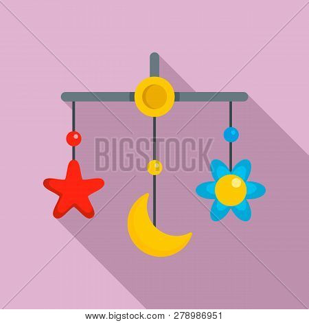 Baby Crib Toy Icon. Flat Illustration Of Baby Crib Toy Vector Icon For Web Design
