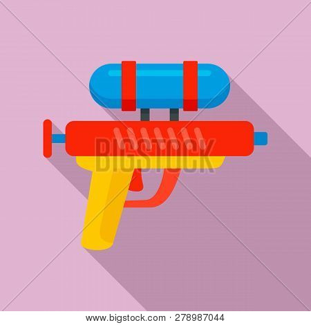 Water Gun Icon. Flat Illustration Of Water Gun Vector Icon For Web Design