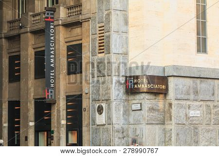 Architectural Detail Of The Luxury Hotel Milano Ambasciatori Hotels