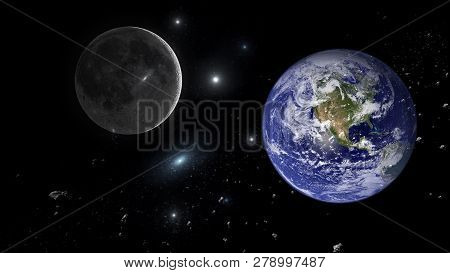 Planets And Galaxy, Cosmos,  Physical Cosmology, Science Fiction Wallpaper. Beauty Of Deep Space. Bi