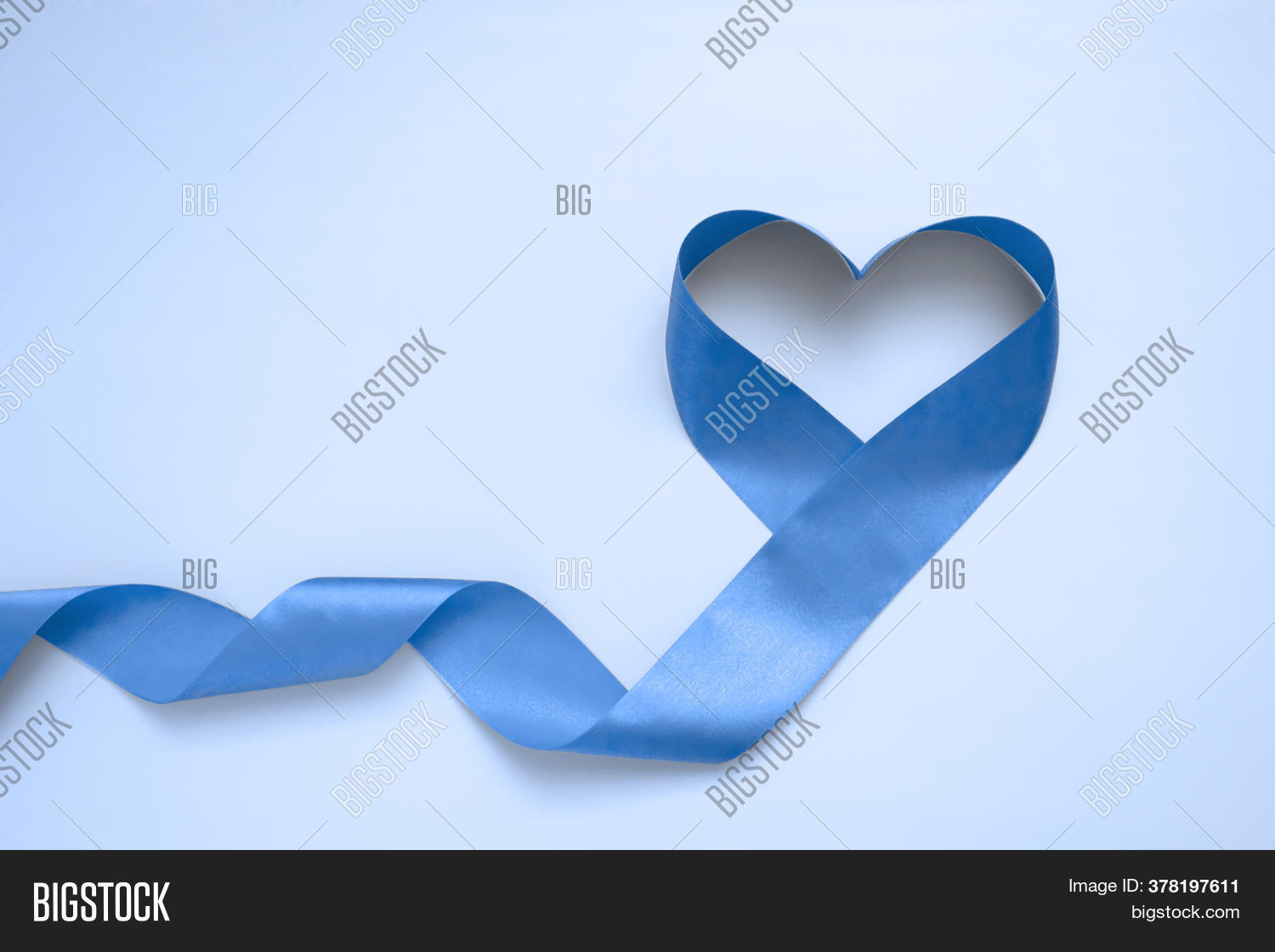 Blue Ribbon Form Heart Image & Photo (Free Trial) Bigstock
