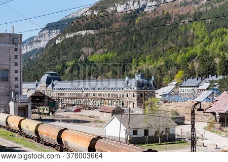 Canfranc, Spain - May 1, 2019 : Watch In The Abandoned Railway Station Of Canfranc Huesca Spain