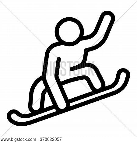 Man Snowboarding Icon. Outline Man Snowboarding Vector Icon For Web Design Isolated On White Backgro