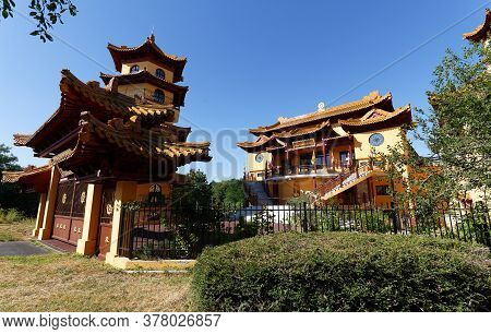 Evry, France-july 21, 2020 : Khanh Anh Is The Biggest Buddhist Pagoda In Europe. It's Located In Evr