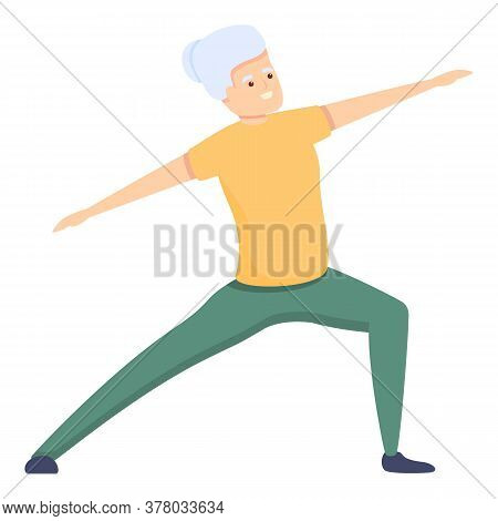 Healthy Senior Exercise Icon. Cartoon Of Healthy Senior Exercise Vector Icon For Web Design Isolated