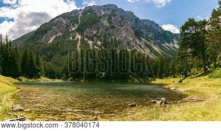 Tragoess, Styria, Austria - 12.07.2020 A Beautiful Lake Called Green Lake, Gruner See. Tourist Spot 