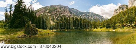 Tragoess, Styria, Austria - 12.07.2020 A Beautiful Lake Called Green Lake, Gruner See. Tourist Spot 