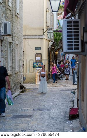 Budva, Montenegro - September 8, 2011: View Of Small Street In Old Town