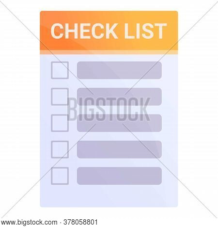 Check List Icon. Cartoon Of Check List Vector Icon For Web Design Isolated On White Background
