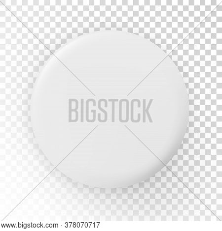 Realistic Blank White Badge - Stock Vector