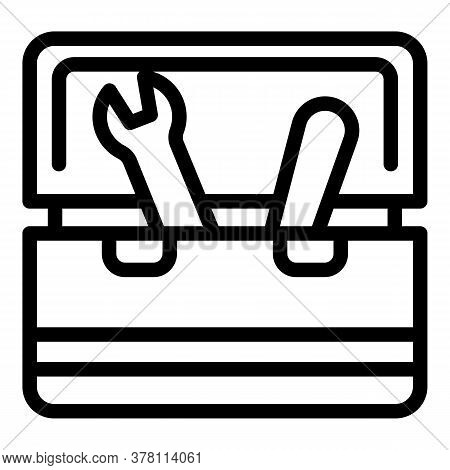 Open Carpenter Tool Box Icon. Outline Open Carpenter Tool Box Vector Icon For Web Design Isolated On