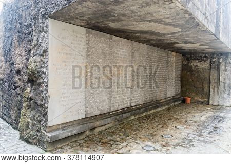 Belzec, Poland - June 12, 2020: Portion Of The Memorial In  Former Nazi German Extermination Camp.