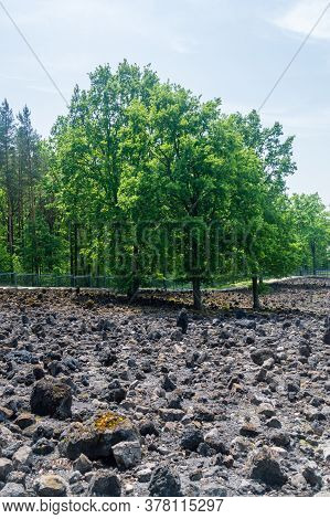 Belzec, Poland - June 12, 2020: Belzec Extermination Camp Memorial. During The Construction Of Mauso