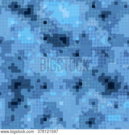 Military Camouflage Seamless Pattern. Urban Digital Pixel Style.