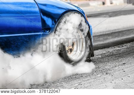 Front Wheel Drive Drag Racing Car At Start Line