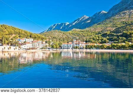 Drvenik Village On Makarska Riviera Waterfront View, Tourist Destination In Dalmatia, Croatia