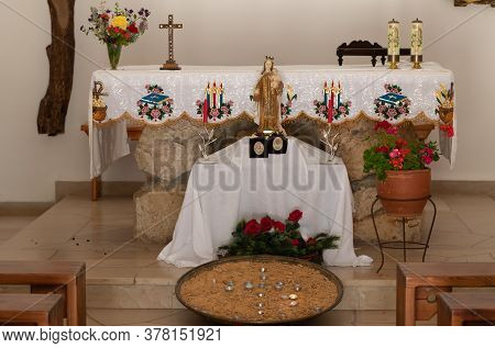 Daliyat Al-karmel, Israel, July 17, 2020 : The Interior Of The Deir Al-mukhraqa Carmelite Monastery 