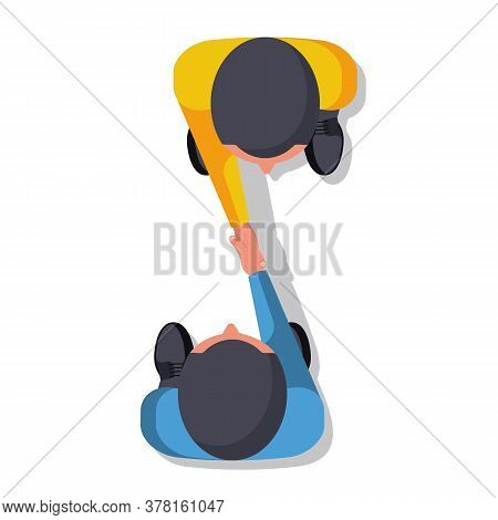 Handshake Businessmens Top View. Landing Page Meeting Businesspeople. Professional People. Deal Agre