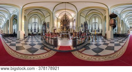 Gerviaty, Belarus - July 2020: Full Spherical Seamless Hdri Panorama 360 Degrees Angle Inside Interi