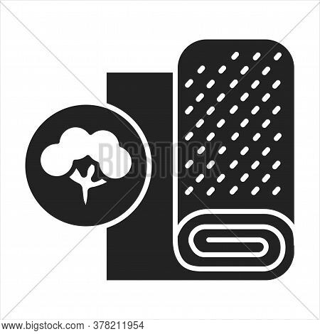 Cotton Fabric Black Line Icon. Cloth Made From Natural Fiber That Comes From The Seedpod Of The Cott
