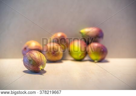 Fresh Figs (ficus Carica L.) On Lighted Background