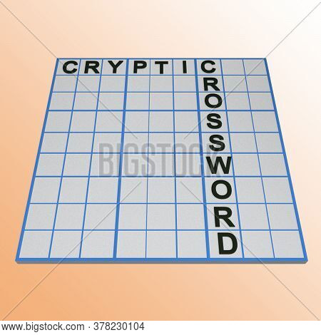 3d Illustration Of Cryptic Crossword Board Game