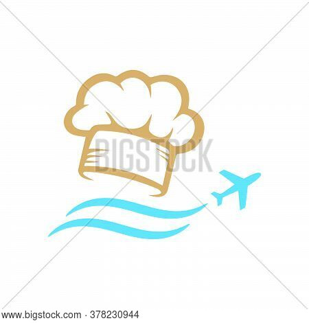 Food Blogging Vlogging Traveling Logo Design Vector Stock Illustration