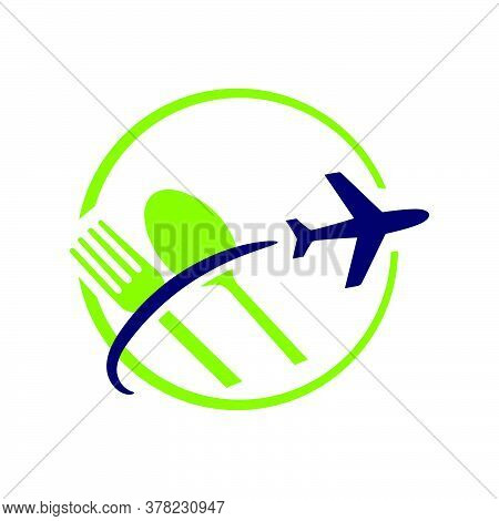 Food Blogging Vlogging Traveling Logo Design Vector Stock Illustration