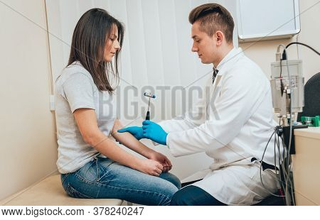 Reception At The Doctor-neuropathologist. Medical Examination In Hospital