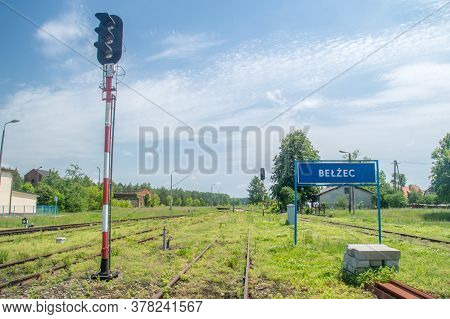 Belzec, Poland - June 12, 2020: Railway Tracks On Belzec Railway Station.