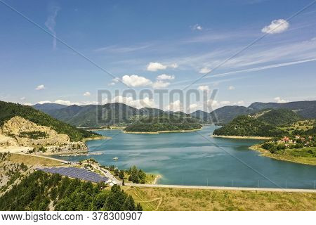 View At Zaovine Lake From Tara Mountain In Serbia