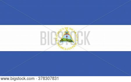 Nicaragua Flag, Official Colors And Proportion Correctly. National Nicaragua Flag. Vector Illustrati