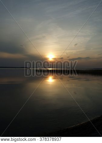 Sunset Over The Lake Karelia