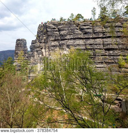 The Elbe Sandstone Mountains Are A Sandstone Massif On The Upper Reaches Of The Elbe River In German