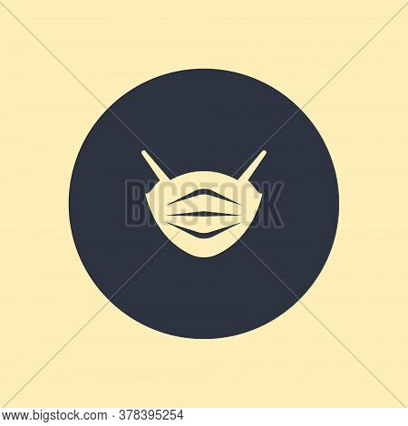 Medical Mask Vector Icon In Flar Style On Round Backgrund