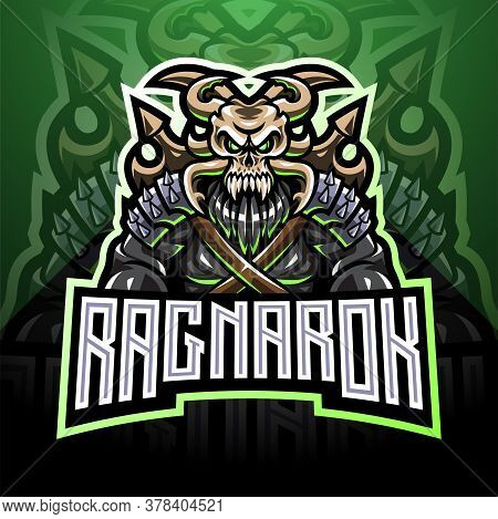Ragnarok Esport Mascot Logo Design With Text
