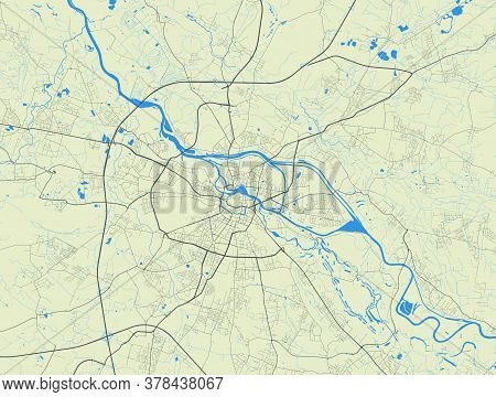 Vector Map Of Wroclaw. Street Map Poster Illustration. Wroclaw Map Art.