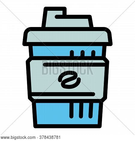 Ski Resort Coffee Cup Icon. Outline Ski Resort Coffee Cup Vector Icon For Web Design Isolated On Whi