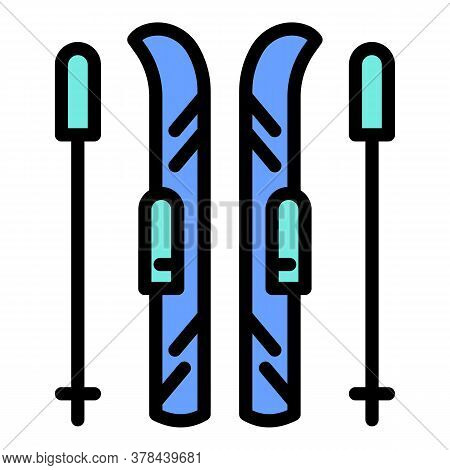 Ski Equipment Icon. Outline Ski Equipment Vector Icon For Web Design Isolated On White Background