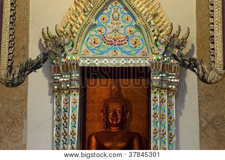 Ancient Buddha In Church .