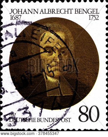 02 09 2020 Divnoe Stavropol Territory Russia The Postage Stamp Germany 1987 The 300th Anniversary Of