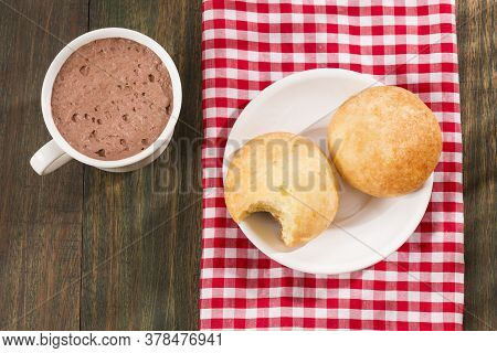 Almojabana, Traditional Colombian Food - Drink Of Chocolate