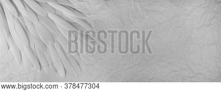 Simple White Feather Angelic Message Background - Off White Crinkly Craft Paper Background Message S