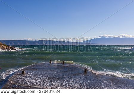 View Of The Sea And Mountains On The Island Of Hvar In Croatia On The Way From Sucuraj To Ivan Dolac