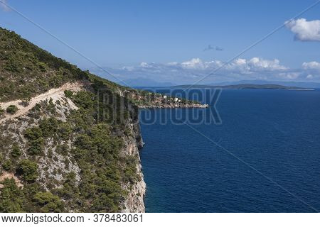 Nice View Of The Coastline With Sea And Sky On The Island Of Hvar In The Ivan Dolac Area.